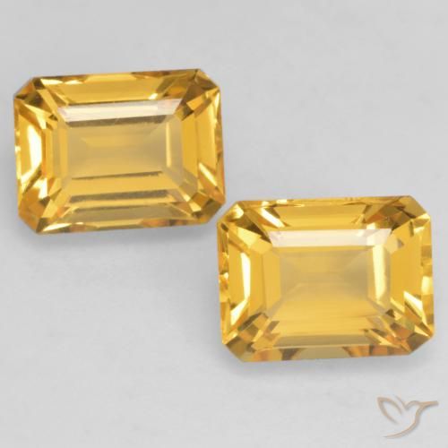 3.40ctw Naturel Doré vif Citrine, Taille émeraude, VVS-VS