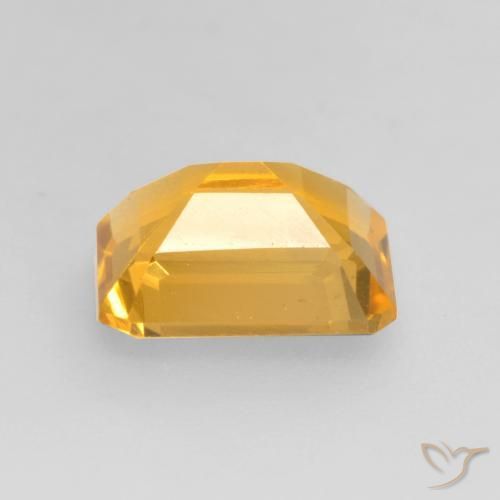 Citrine Doré foncé naturelle Octogone / coupe Émeraude, 1.38 ct, VVS-VS