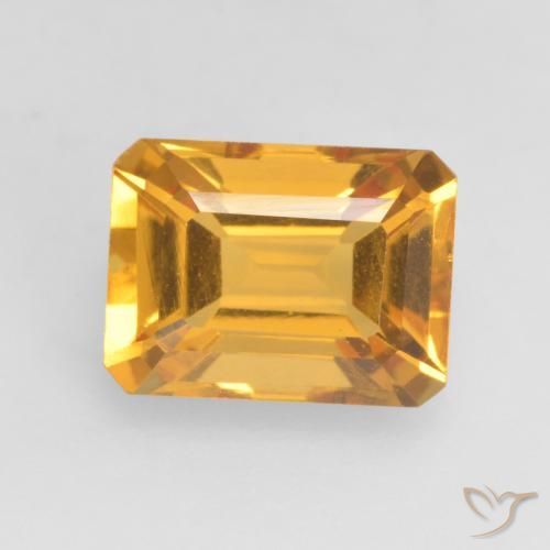 1.70ct Naturel Orange-or moyen-léger Citrine, Taille émeraude, VVS-VS