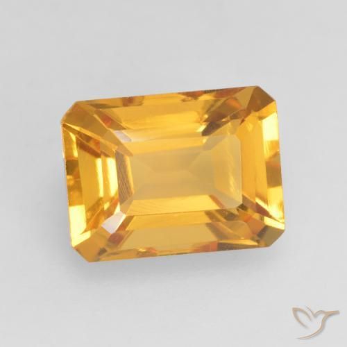 Citrine Orange-or moyen-léger naturelle Octogone / coupe Émeraude, 1.70 ct, VVS-VS