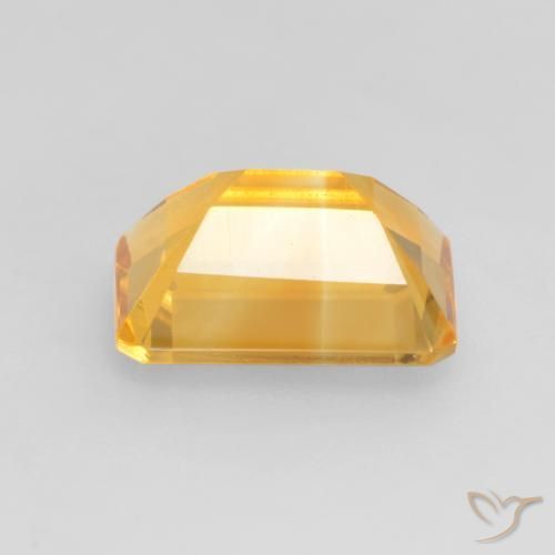Citrine Orange doré profond naturelle Octogone / coupe Émeraude, 1.39 ct, VVS-VS
