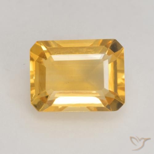 1.60ct Naturel Doré vif Citrine, Taille émeraude, VVS-VS
