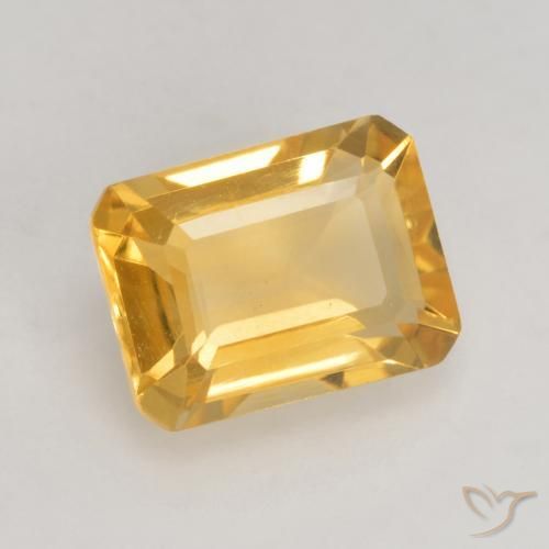 Citrine Doré vif naturelle Octogone / coupe Émeraude, 1.60 ct, VVS-VS