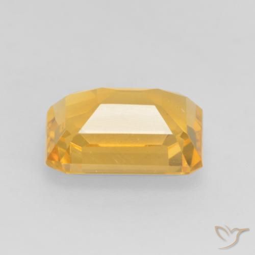 Citrine Doré foncé naturelle Octogone / coupe Émeraude, 1.51 ct, VVS-VS