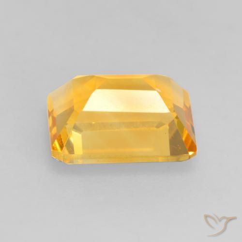 Citrine Doré vif naturelle Octogone / coupe Émeraude, 1.55 ct, VVS-VS