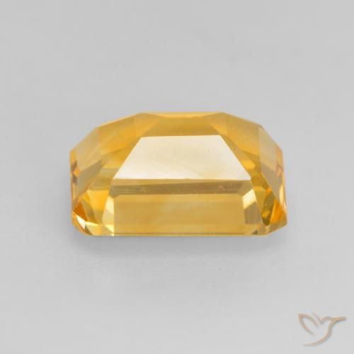 Citrine Doré foncé naturelle Octogone / coupe Émeraude, 1.54 ct, VVS-VS