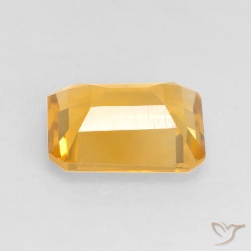 Citrine Doré vif naturelle Octogone / coupe Émeraude, 1.41 ct, VVS-VS