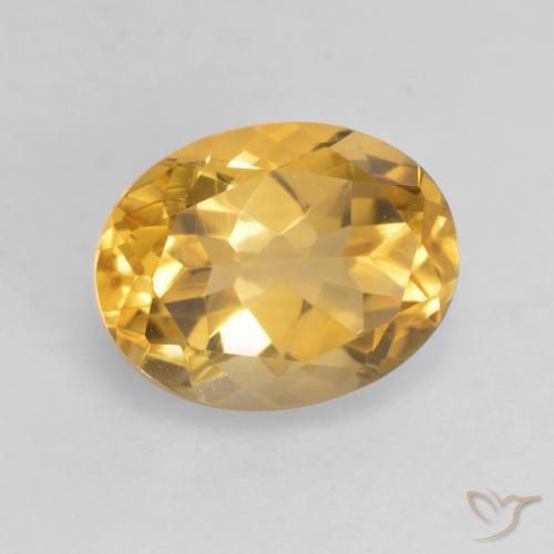 Citrine Doré moyen-foncé naturelle ovale, 1.97 ct, VVS-VS