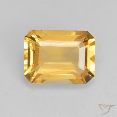 1.65ct Naturel Doré vif Citrine, Taille émeraude, VVS-VS