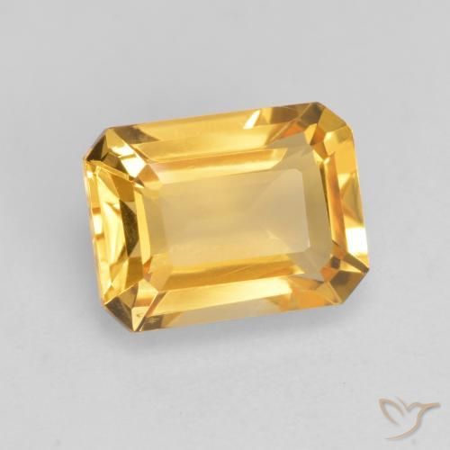 Citrine Doré vif naturelle Octogone / coupe Émeraude, 1.65 ct, VVS-VS