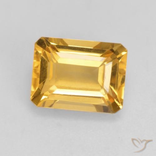 Citrine Doré moyen-foncé naturelle Octogone / coupe Émeraude, 1.72 ct, VVS-VS