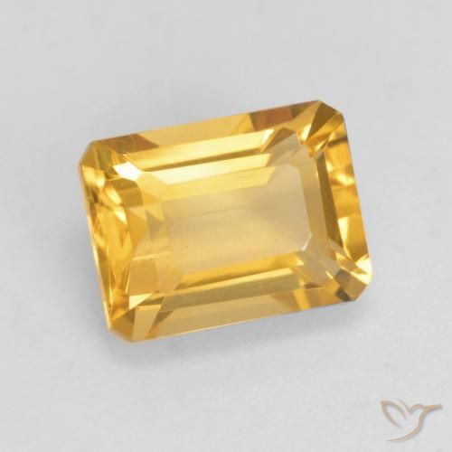 Citrine Doré moyen-foncé naturelle Octogone / coupe Émeraude, 1.72 ct, VVS-VS
