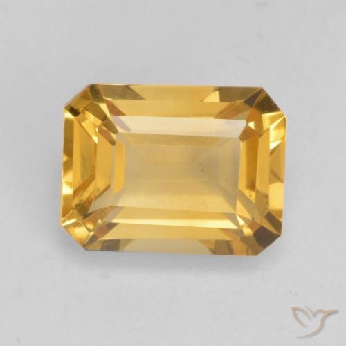 Citrine Doré vif naturelle Octogone / coupe Émeraude, 1.60 ct, VVS-VS