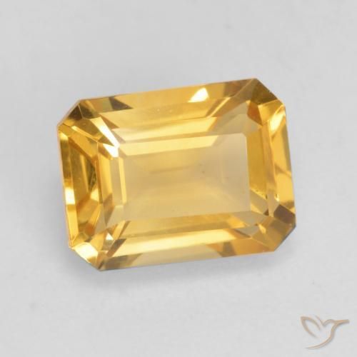 Citrine Doré vif naturelle Octogone / coupe Émeraude, 1.60 ct, VVS-VS