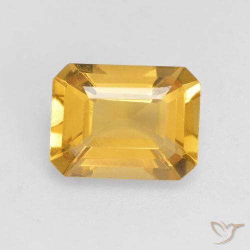 1.34ct Naturel Doré vif Citrine, Taille émeraude, VVS-VS