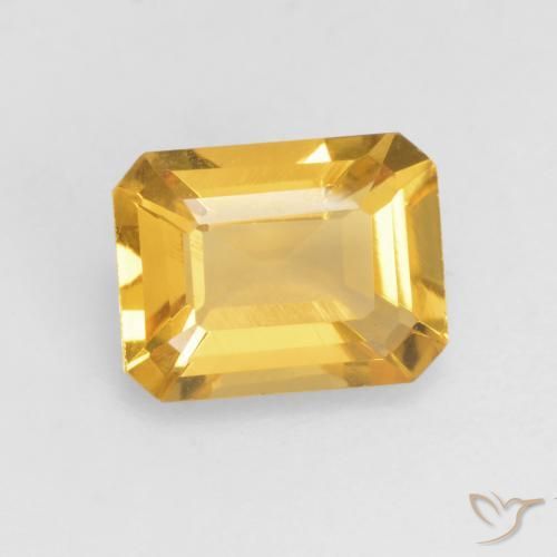 Citrine Doré vif naturelle Octogone / coupe Émeraude, 1.34 ct, VVS-VS