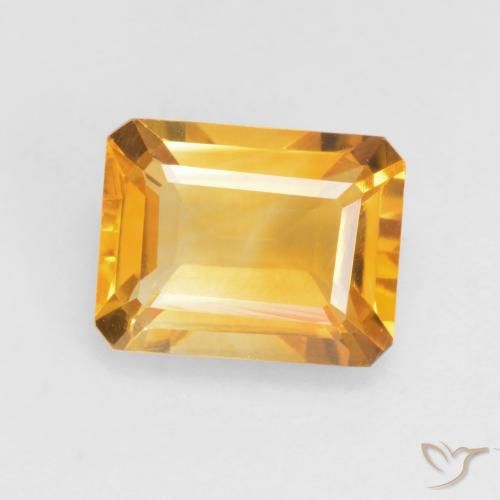 1.54ct Naturel Doré foncé Citrine, Taille émeraude, VVS-VS