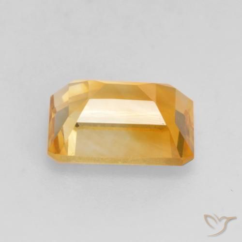 Citrine Doré foncé naturelle Octogone / coupe Émeraude, 1.54 ct, VVS-VS