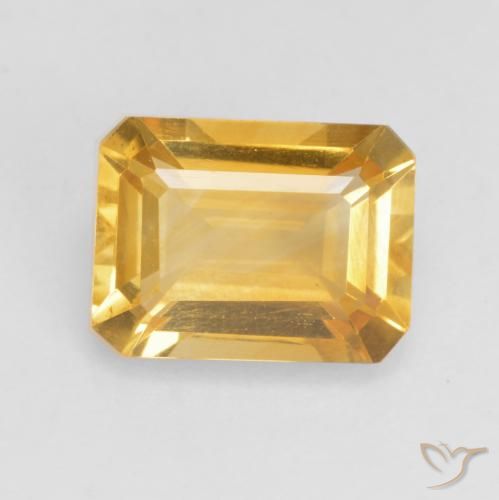 1.47ct Naturel Or moyen Citrine, Taille émeraude, VVS-VS