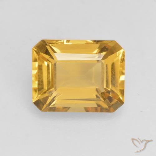 1.53ct Naturel Doré vif Citrine, Taille émeraude, VVS-VS