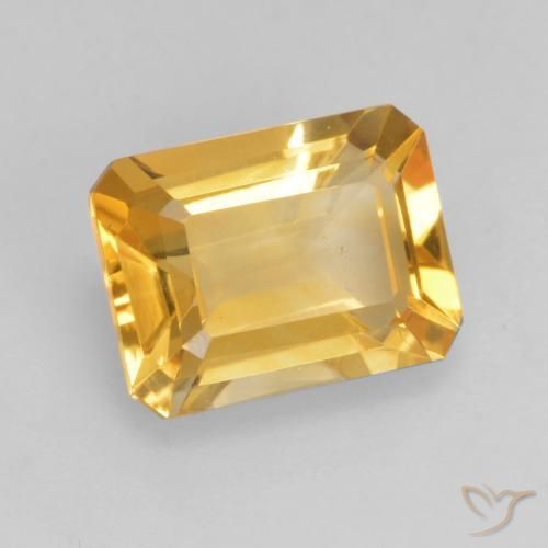 Citrine Orange doré profond naturelle Octogone / coupe Émeraude, 1.49 ct, VVS-VS