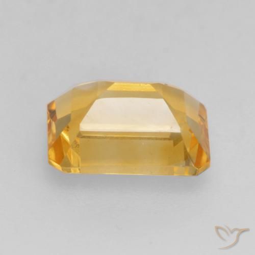 Citrine Orange doré profond naturelle Octogone / coupe Émeraude, 1.49 ct, VVS-VS