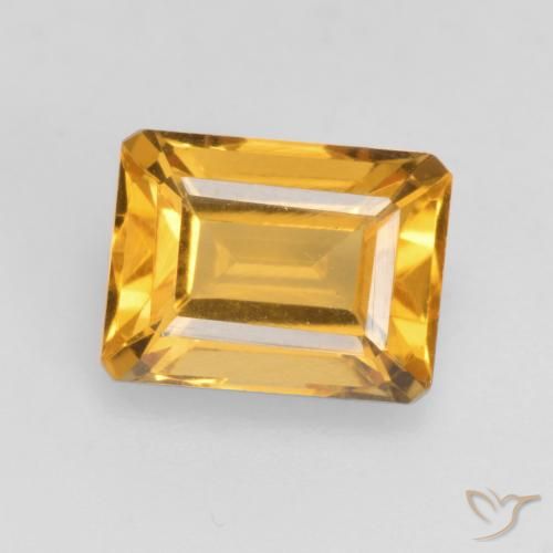 Citrine Doré profond naturelle Octogone / coupe Émeraude, 1.71 ct, VVS-VS