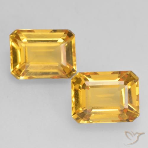 3.27ctw Naturel Doré vif Citrine, Taille émeraude, VVS-VS