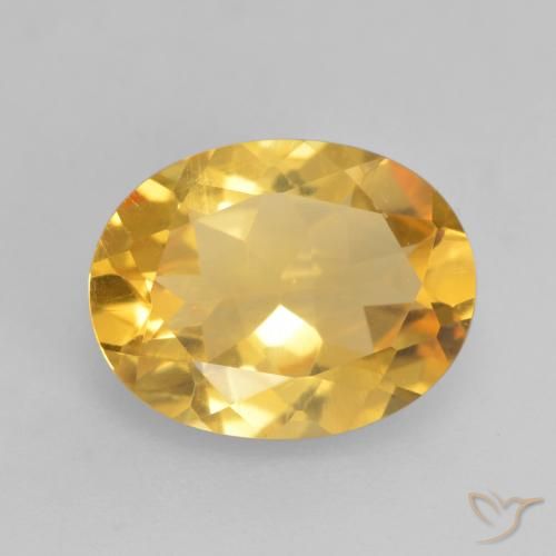 Citrine Doré vif naturelle ovale, 1.53 ct, VS