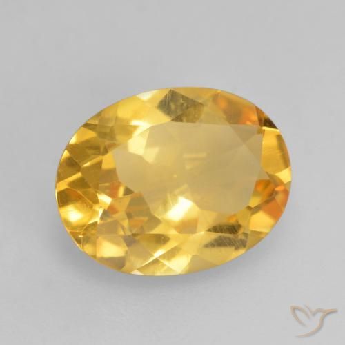 Citrine Doré vif naturelle ovale, 1.53 ct, VS