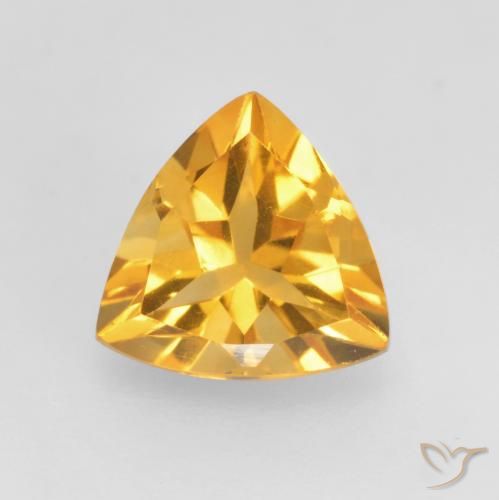1.02ct Naturel Orange Doré Citrine, Trillion, VVS-VS