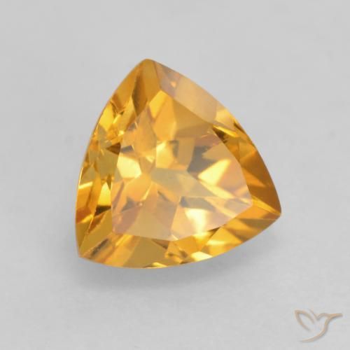 Citrine Orange-or moyen-léger naturelle Trillion, 1.08 ct, VVS-VS