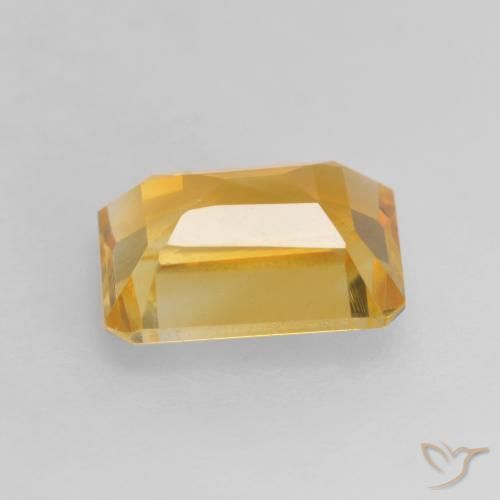 Citrine Orange Doré naturelle Octogone / coupe Émeraude, 1.45 ct, VVS-VS