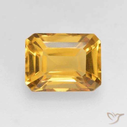 1.69ct Naturel Doré moyen Citrine, Taille émeraude, VVS-VS