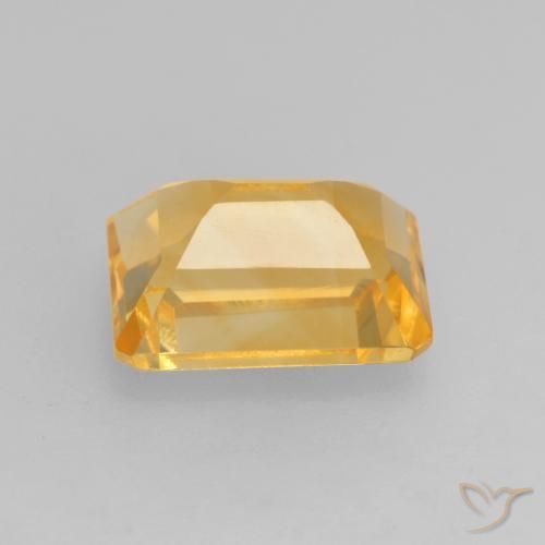 Citrine Doré vif naturelle Octogone / coupe Émeraude, 1.56 ct, VVS-VS