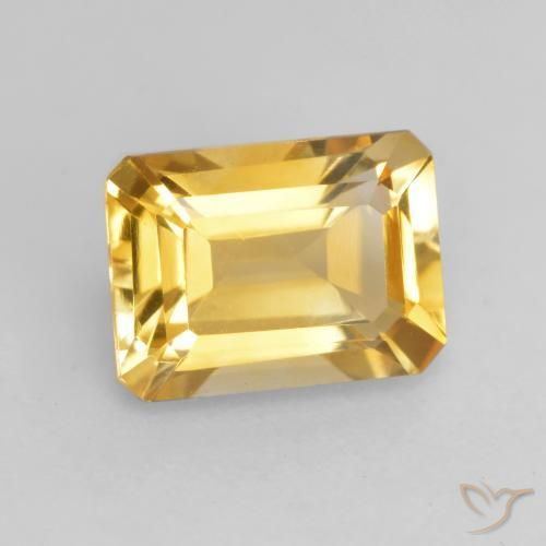 Citrine Doré moyen naturelle Octogone / coupe Émeraude, 1.53 ct, VVS-VS