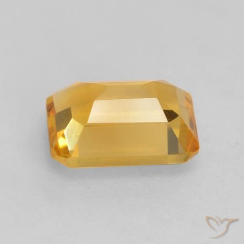 Citrine Orange doré profond naturelle Octogone / coupe Émeraude, 1.52 ct, VVS-VS