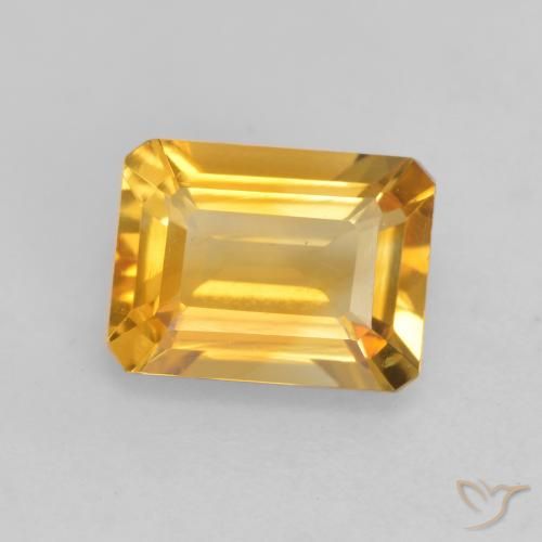 1.44ct Naturel Orange doré profond Citrine, Taille émeraude, VVS-VS