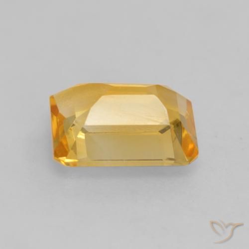 Citrine Orange doré profond naturelle Octogone / coupe Émeraude, 1.44 ct, VVS-VS