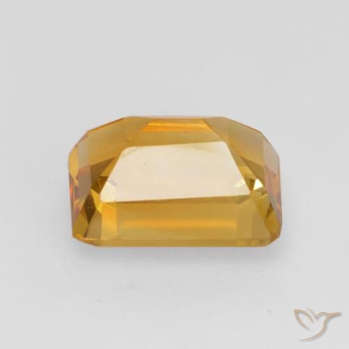 Citrine Doré foncé naturelle Octogone / coupe Émeraude, 1.48 ct, VVS-VS