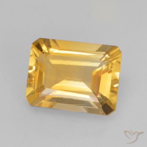 1.47ct Naturel Or moyen Citrine, Taille émeraude, VVS-VS