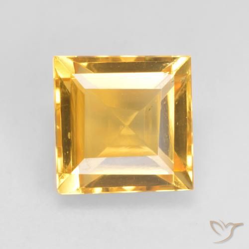 Citrine Doré vif naturelle Carré, 1.68 ct, VVS-VS