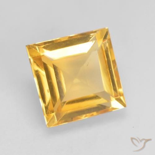 Citrine Doré vif naturelle Carré, 1.68 ct, VVS-VS