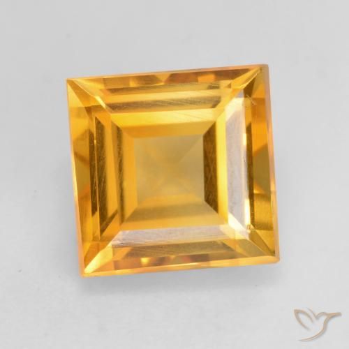 Citrine Or moyen naturelle Carré, 1.76 ct, VVS-VS