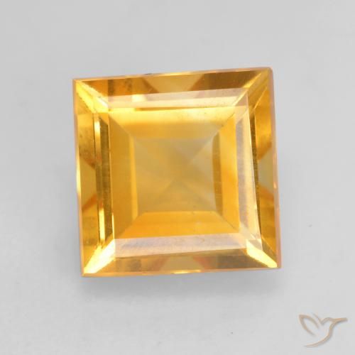 Citrine Orange doré profond naturelle Carré, 1.81 ct, VS