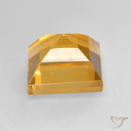 Citrine Orange doré profond naturelle Carré, 1.81 ct, VS