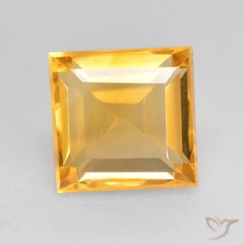 Citrine Doré moyen naturelle Carré, 1.76 ct, VVS-VS