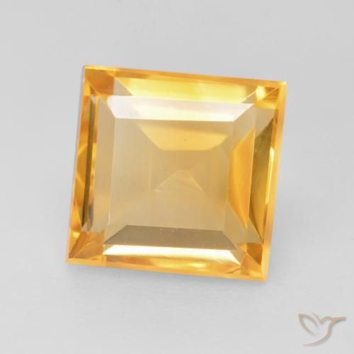 Citrine Doré moyen naturelle Carré, 1.76 ct, VVS-VS