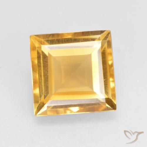 Citrine Or moyen naturelle Carré, 1.76 ct, VVS-VS
