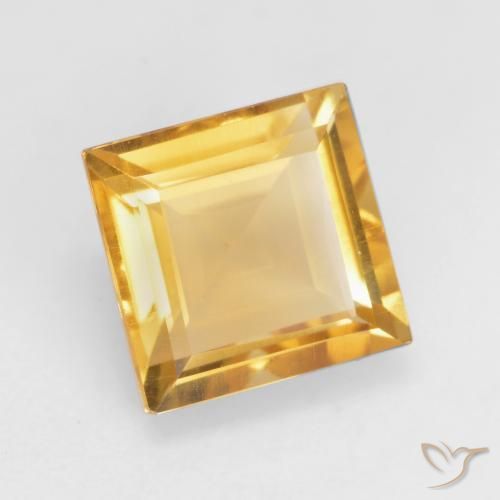 Citrine Or moyen naturelle Carré, 1.76 ct, VVS-VS